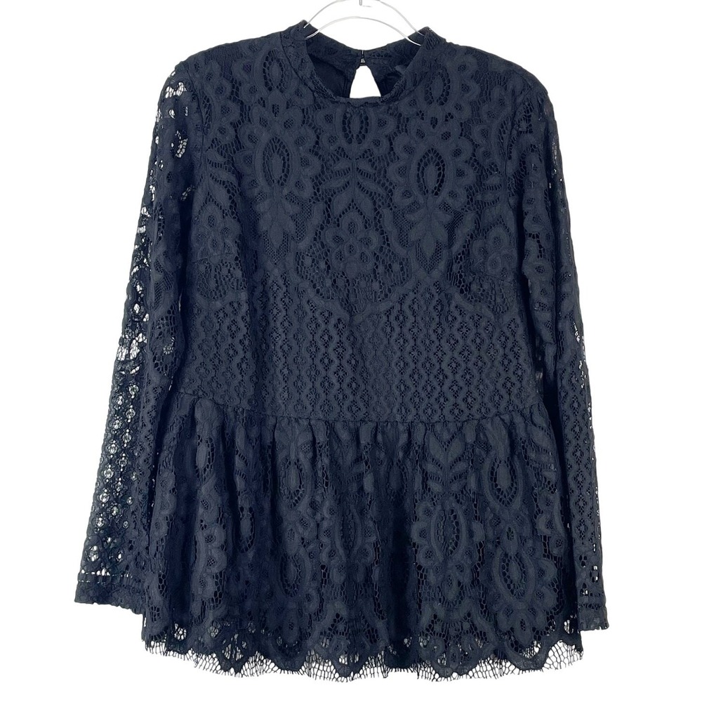 Suzanne Betro Women's Black Lace Blouse Top NEW Sz Medium Fairy Whimsy Core